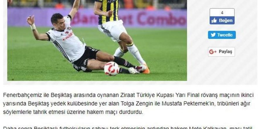Fenerbahçe: Tolga Zengin ve Mustafa Pektemek tahrik etti