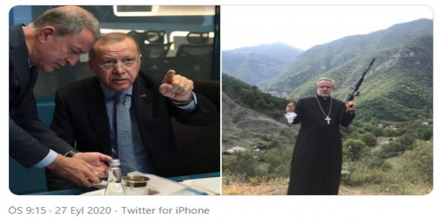 Ermenistan'ın silahlı papaz paylaşımı olay oldu