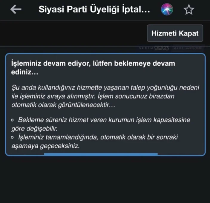 İstafa dalgası başladı ! e-Devlet'te siyasi parti üyeliği iptal yoğunluğu