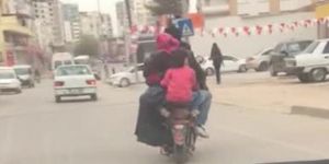 Elektrikli bisiklete 6 kişi bindi