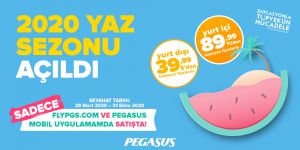 Pegasus Hava Yolları 2020 yaz sezonu biletlerini satışa sundu